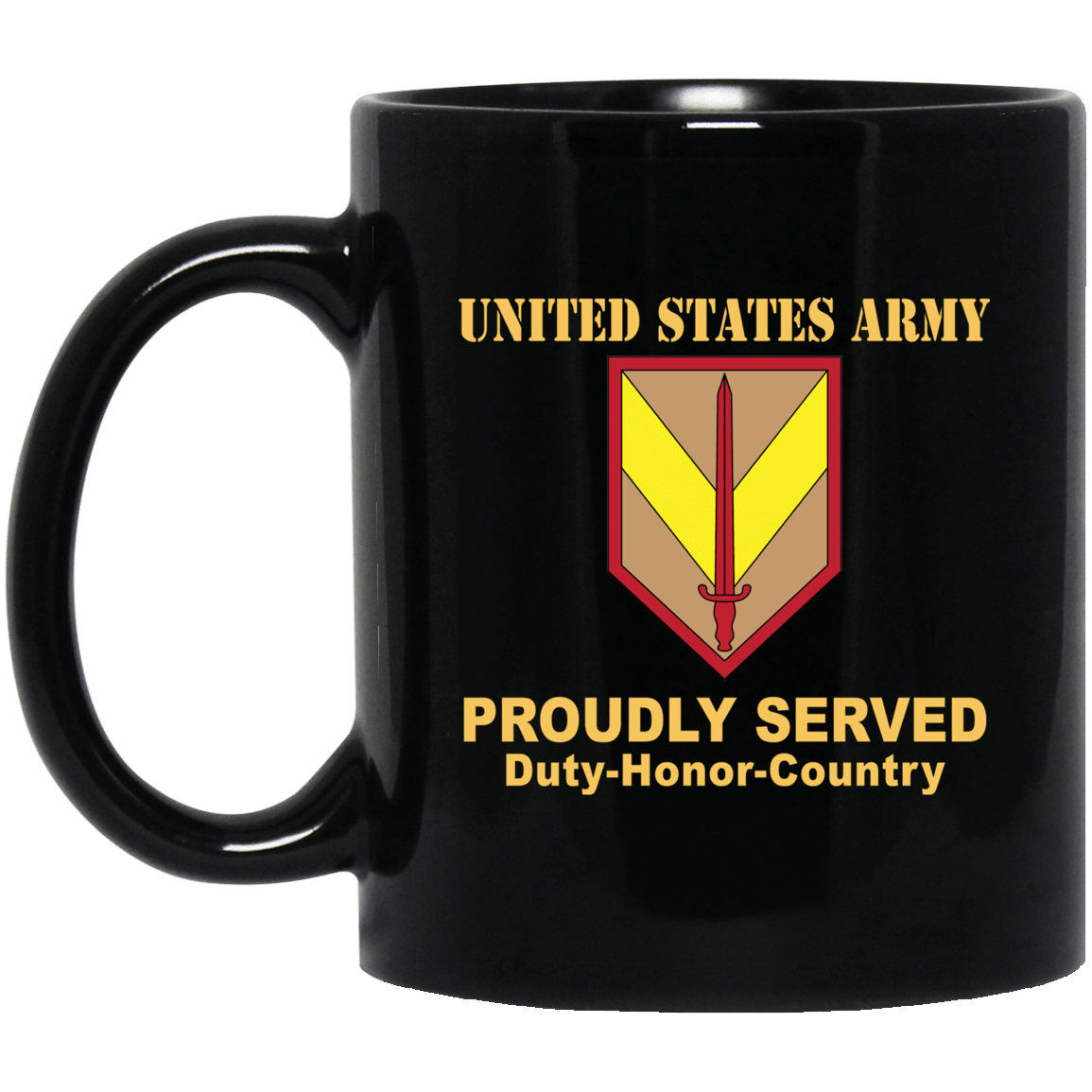 US ARMY 1ST SUSTAINMENT COMMAND- 11 oz - 15 oz Black Mug-Mug-Army-CSIB-Veterans Nation