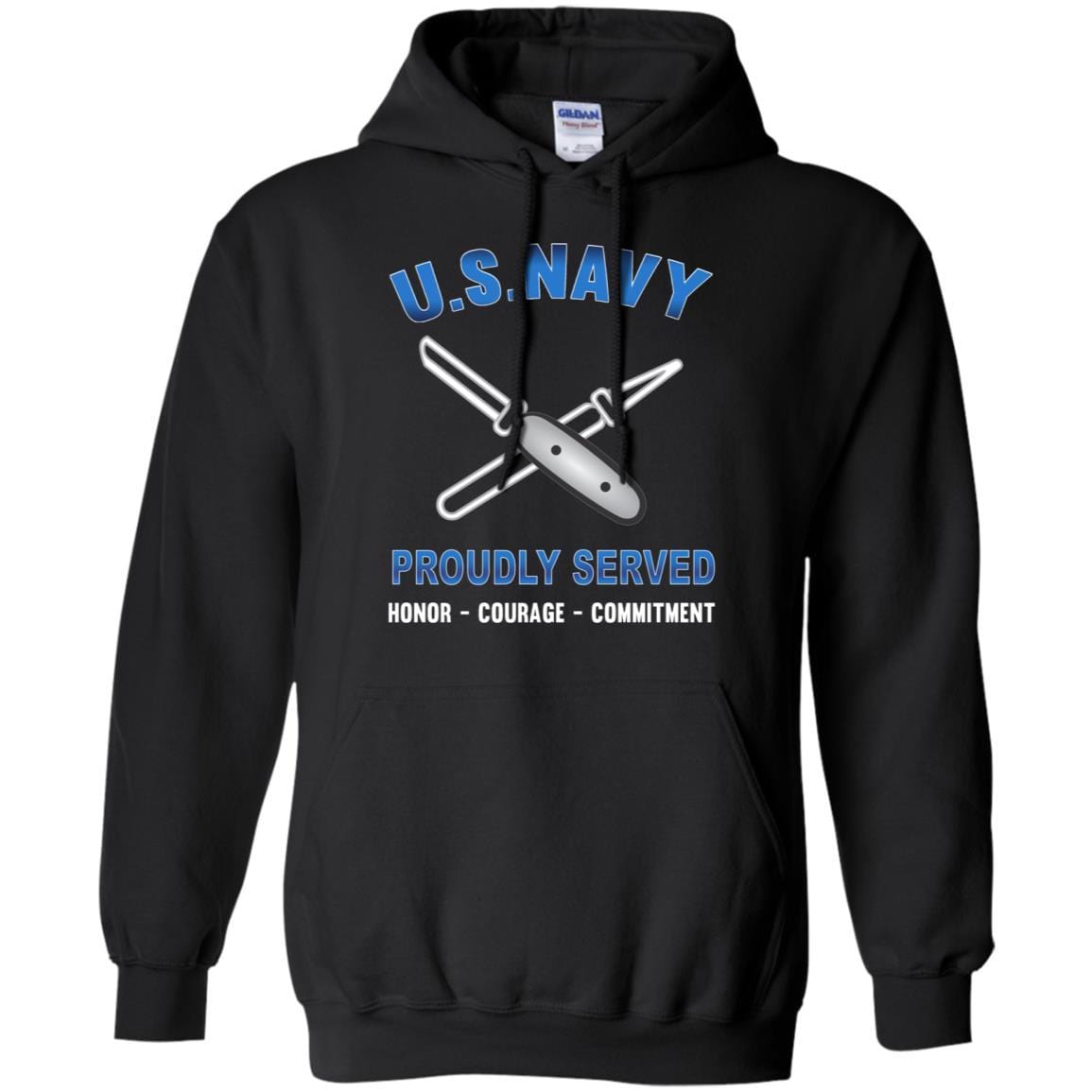 Navy Lithographer Navy LI - Proudly Served T-Shirt For Men On Front-TShirt-Navy-Veterans Nation