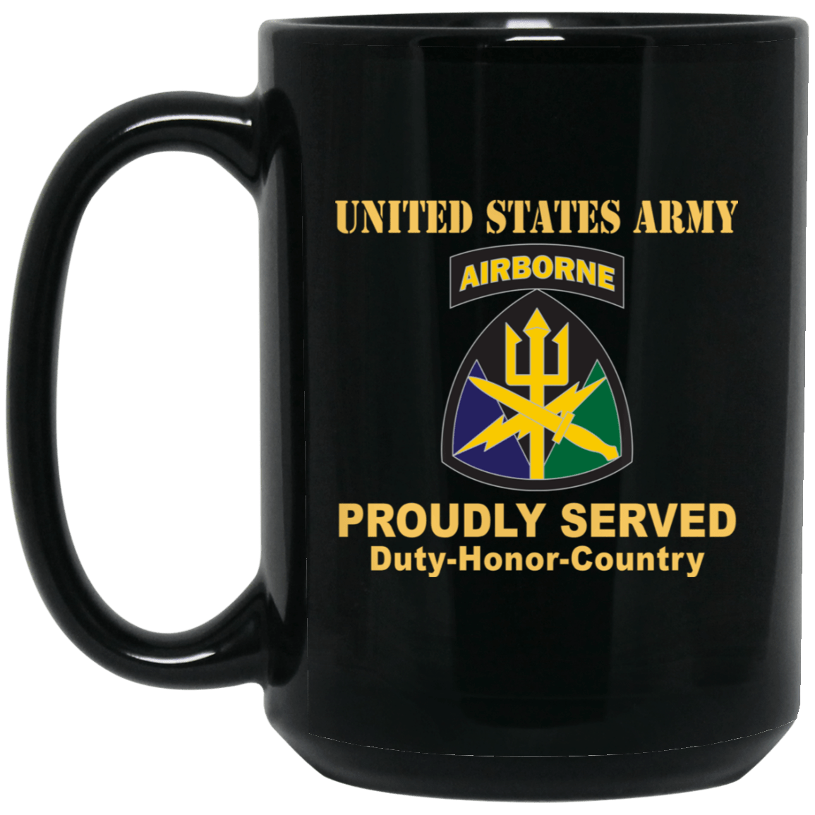 US ARMY SPECIAL OPERATIONS COMMAND JOINT FORCES- 11 oz - 15 oz Black Mug-Mug-Army-CSIB-Veterans Nation