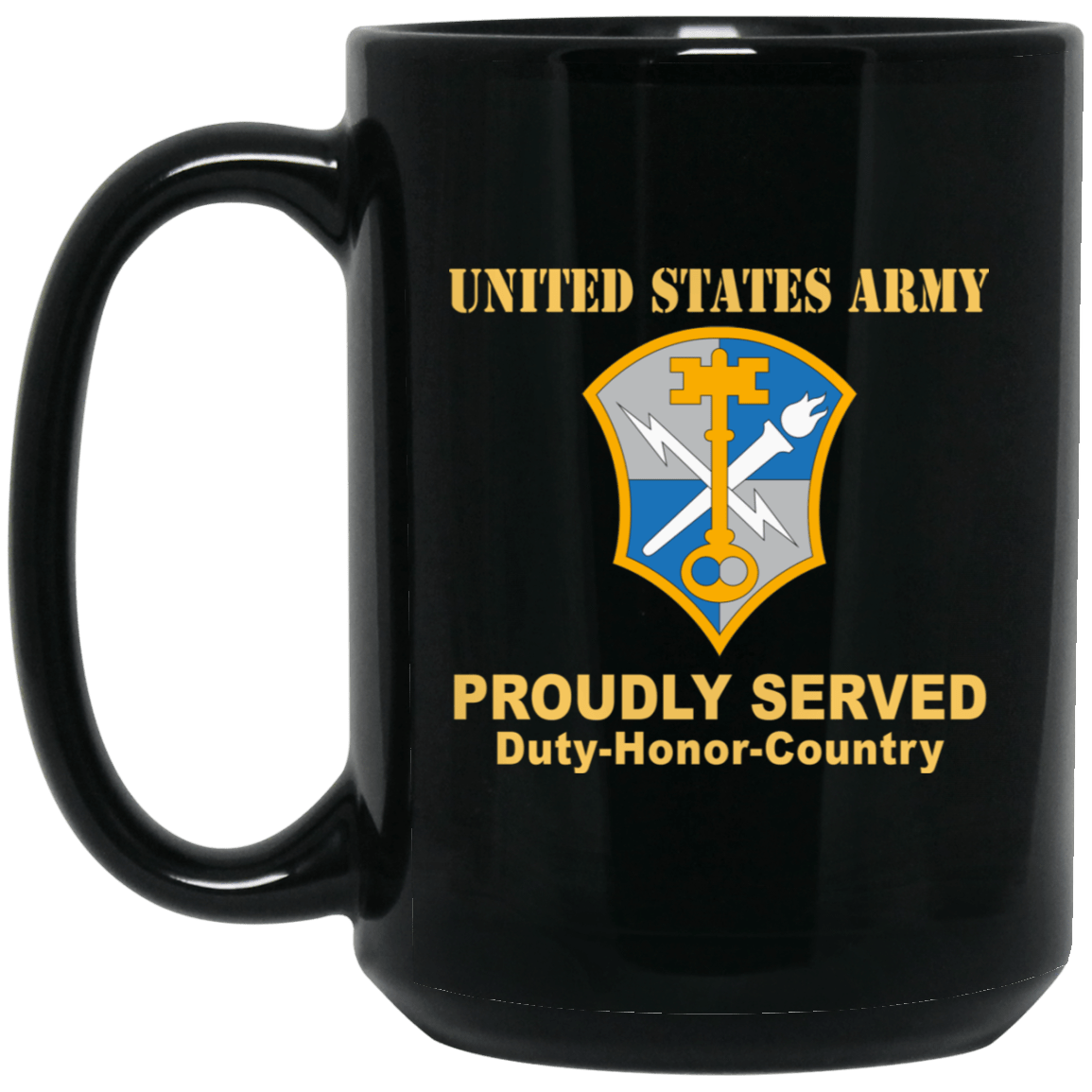 US ARMY CSIB INTELLIGENCE AND SECURITY COMMAND- 11 oz - 15 oz Black Mug-Mug-Army-CSIB-Veterans Nation
