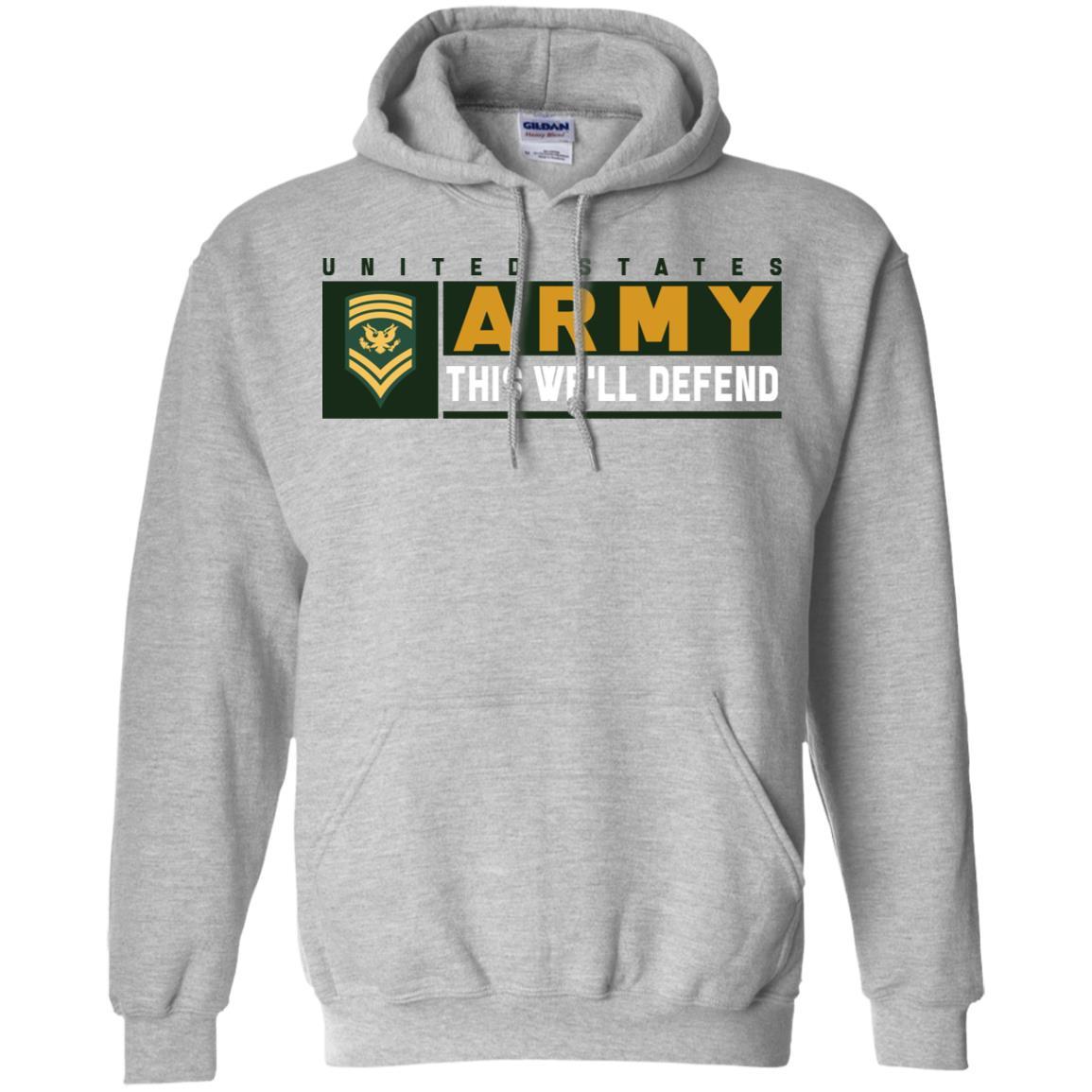US Army E-9 SPC This We Will Defend Long Sleeve - Pullover Hoodie-TShirt-Army-Veterans Nation