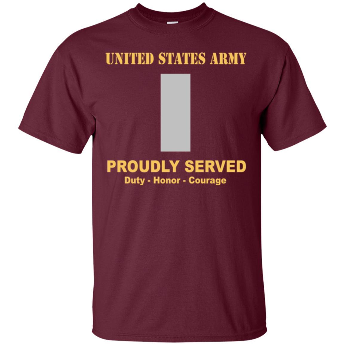 US Army O-2 First Lieutenant O2 1LT Commissioned Officer Ranks Men Front Shirt US Army Rank-TShirt-Army-Veterans Nation