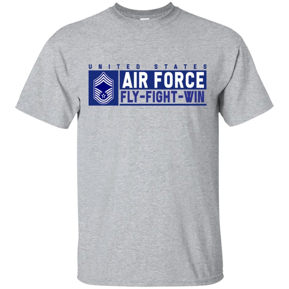 US Air Force E-9 Chief Master Sergeant Fly - Fight - Win T-Shirt On Front For Men-TShirt-USAF-Veterans Nation
