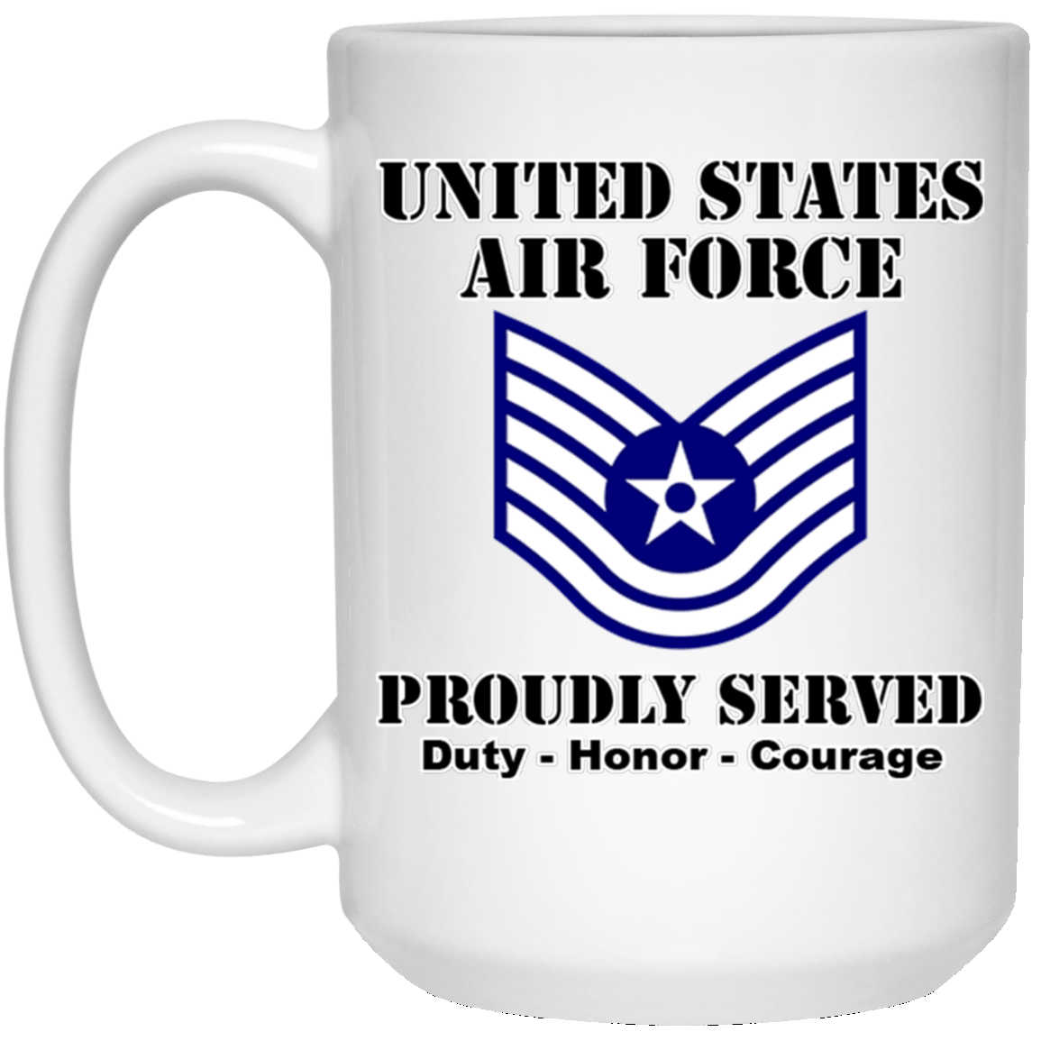 US Air Force E-6 Technical Sergeant TSgt E6 Noncommissioned Officer Ranks White Coffee Mug - Stainless Travel Mug-Mug-USAF-Ranks-Veterans Nation