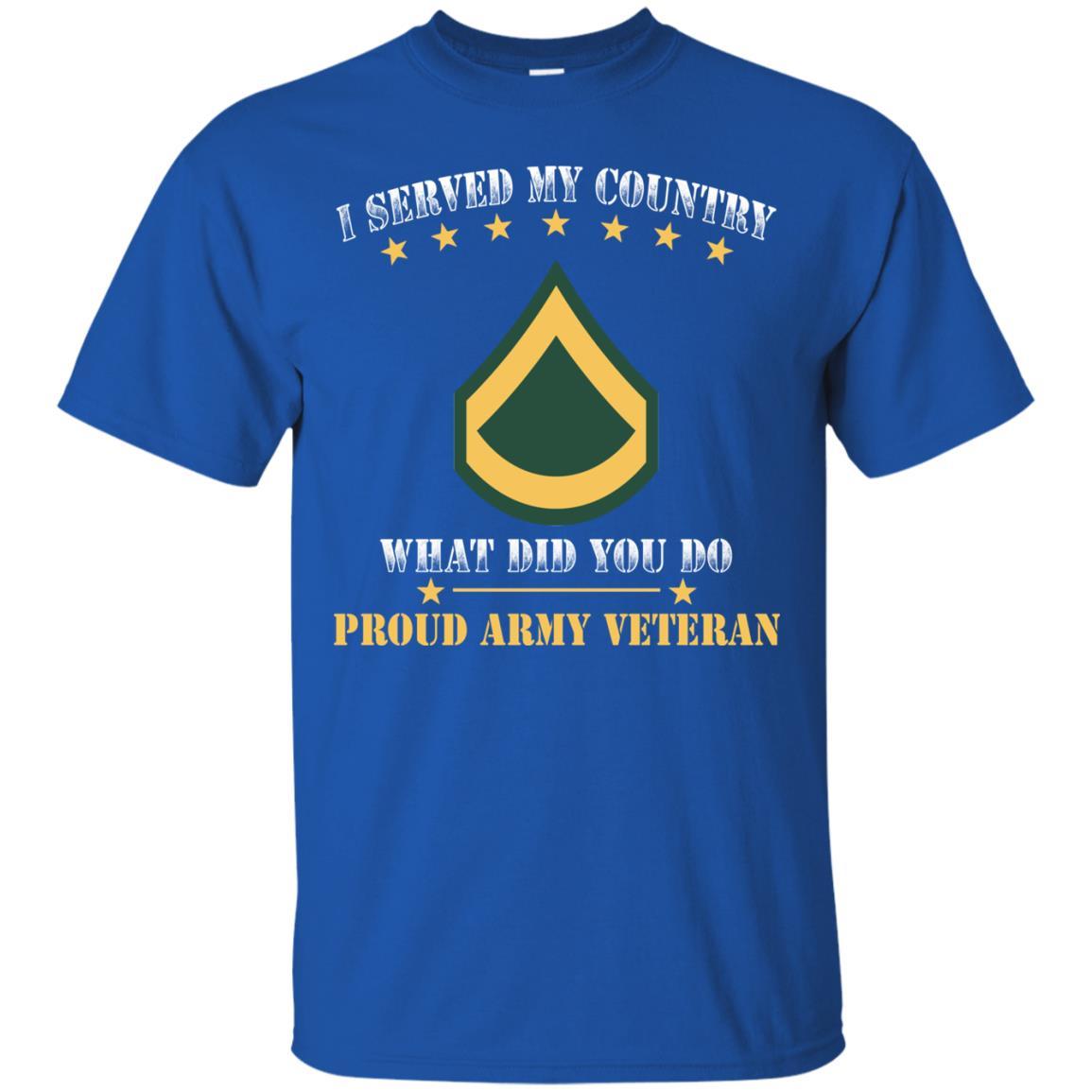 Army E-3 PFC E3 Private First Class Ranks Men Front T Shirt - Proud US Army Veteran-TShirt-Army-Veterans Nation