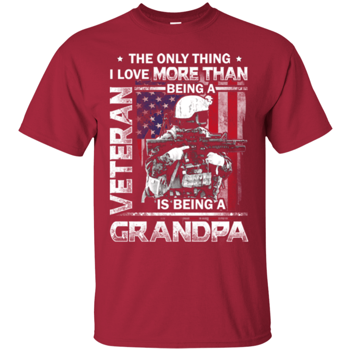 Military T-Shirt "I love Being A Grandpa Veteran - Men" Front-TShirt-General-Veterans Nation