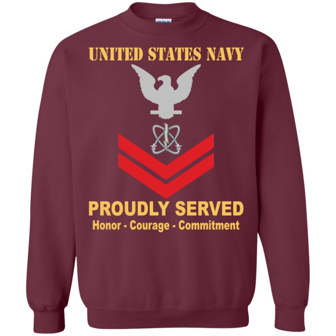 Navy Electronics Warfare Technician Navy EW E-5 Rating Badges Proudly Served T-Shirt For Men On Front-TShirt-Navy-Veterans Nation