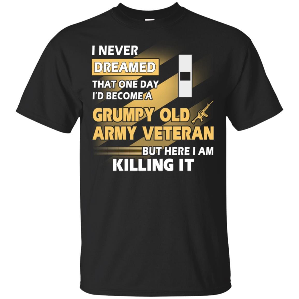 US Army T-Shirt "Grumpy Old Veteran" W-1 Warrant Officer 1(WO1) On Front-TShirt-Army-Veterans Nation
