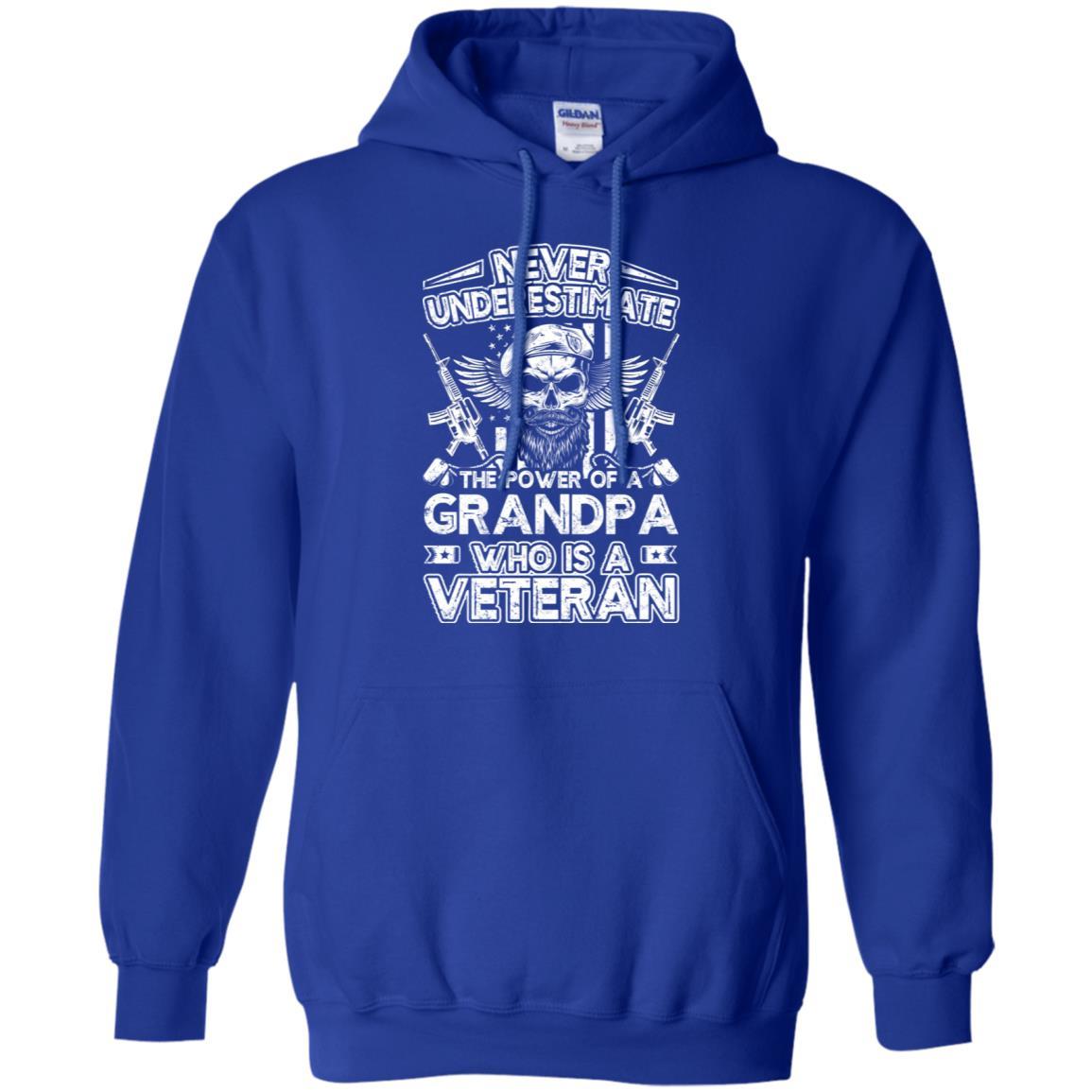 Military T-Shirt "Never Underestimate The Power Of A Grandpa Who Is A Veteran On" Front-TShirt-General-Veterans Nation