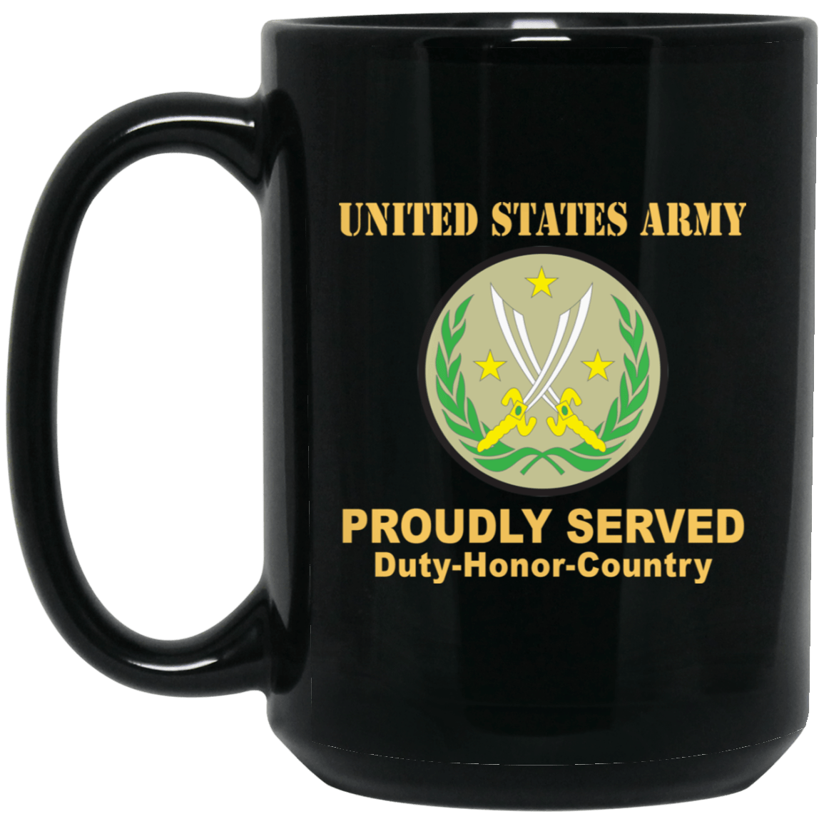 US ARMY CSIB COMBINED JOINT TASK FORCE - OPERATION INHERENT RESOLVE- 11 oz - 15 oz Black Mug-Mug-Army-CSIB-Veterans Nation