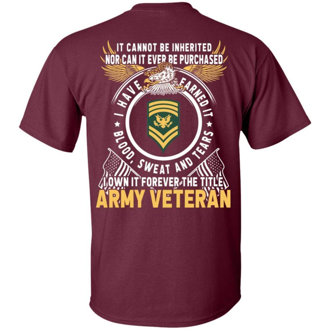 US Army E-9 SPC E9 Specialist Ranks T-Shirt For Men On Back-TShirt-Army-Veterans Nation