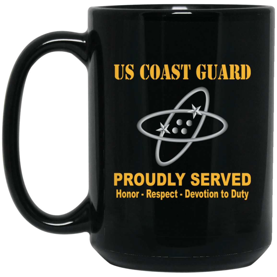 US Coast Guard Electronics Technician ET Logo Proudly Served Black Mug 11 oz - 15 oz-Mug-USCG-Rate-Veterans Nation