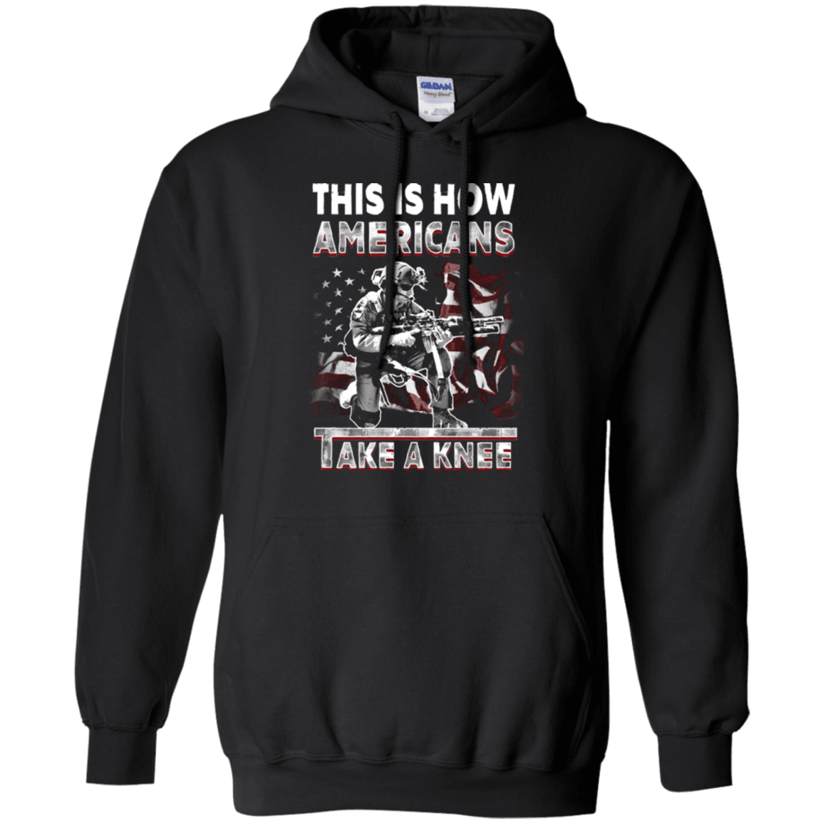 Military T-Shirt "This Is How Americans Take A Knee"-TShirt-General-Veterans Nation