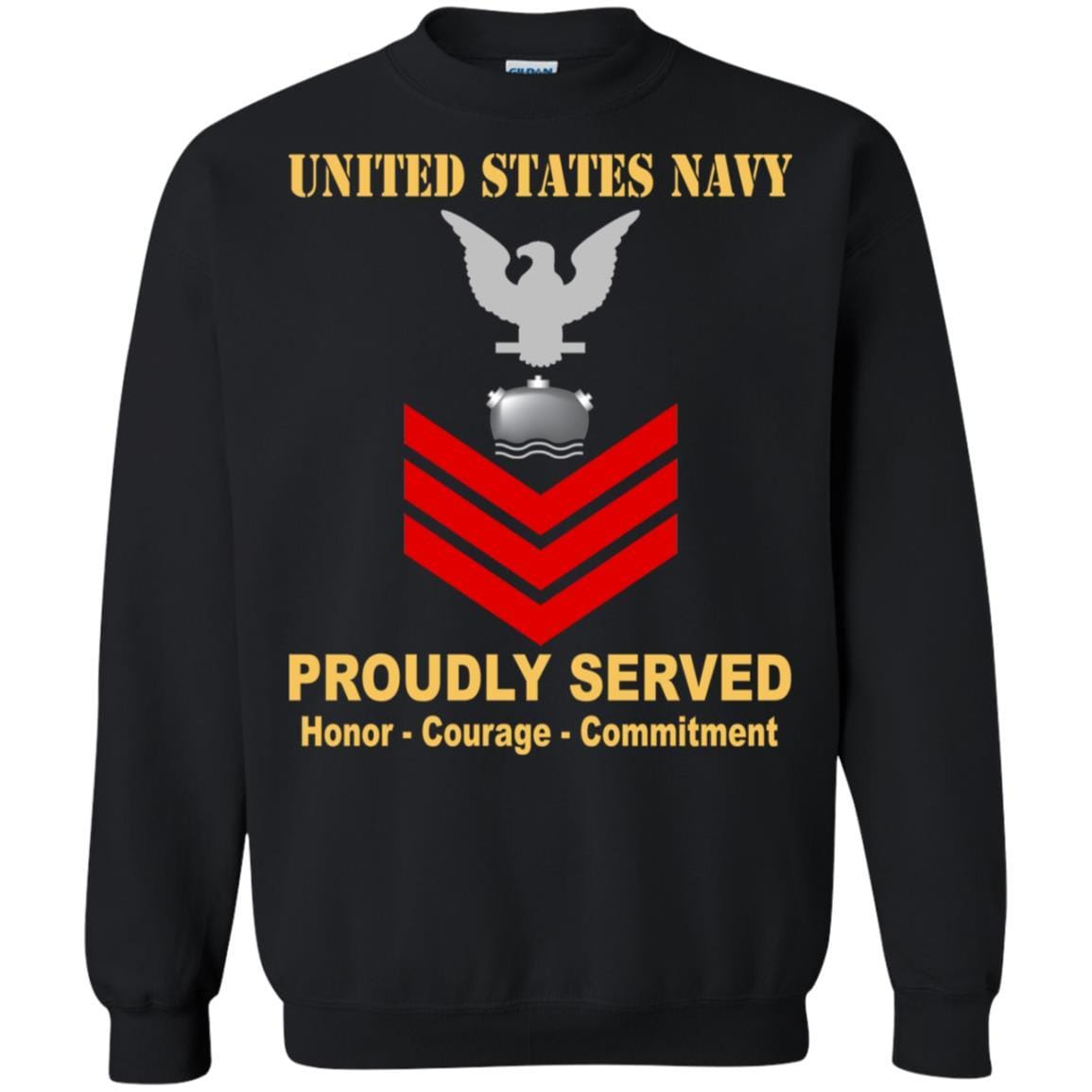 Navy Mineman Navy MN E-6 Rating Badges Proudly Served T-Shirt For Men On Front-TShirt-Navy-Veterans Nation