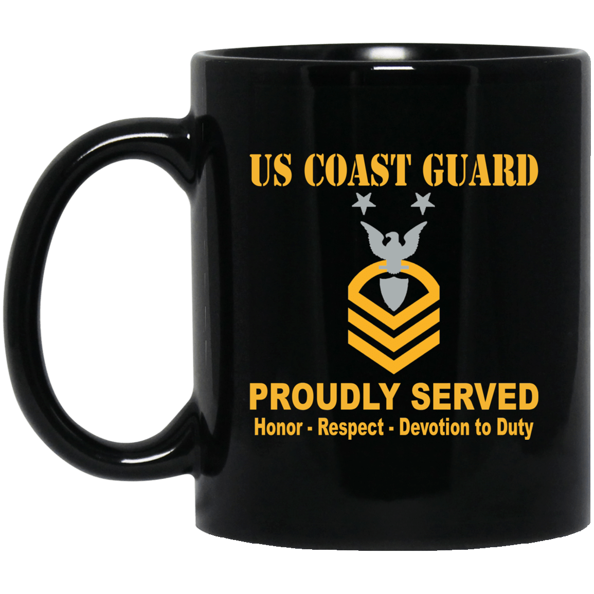US Coast Guard E-9 Command Master Chief Petty Officer E9 CMC Chief Petty Officer 11 oz - 15 oz Black Mug-Mug-USCG-Collar-Veterans Nation