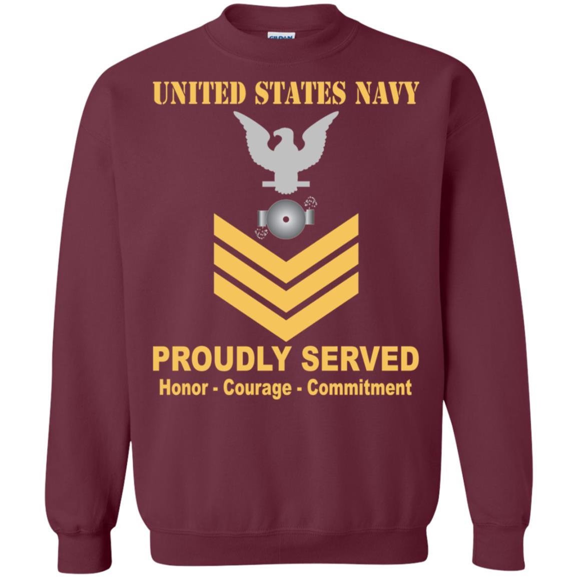 U.S Navy Boiler technician Navy BT E-6 Rating Badges Proudly Served T-Shirt For Men On Front-TShirt-Navy-Veterans Nation