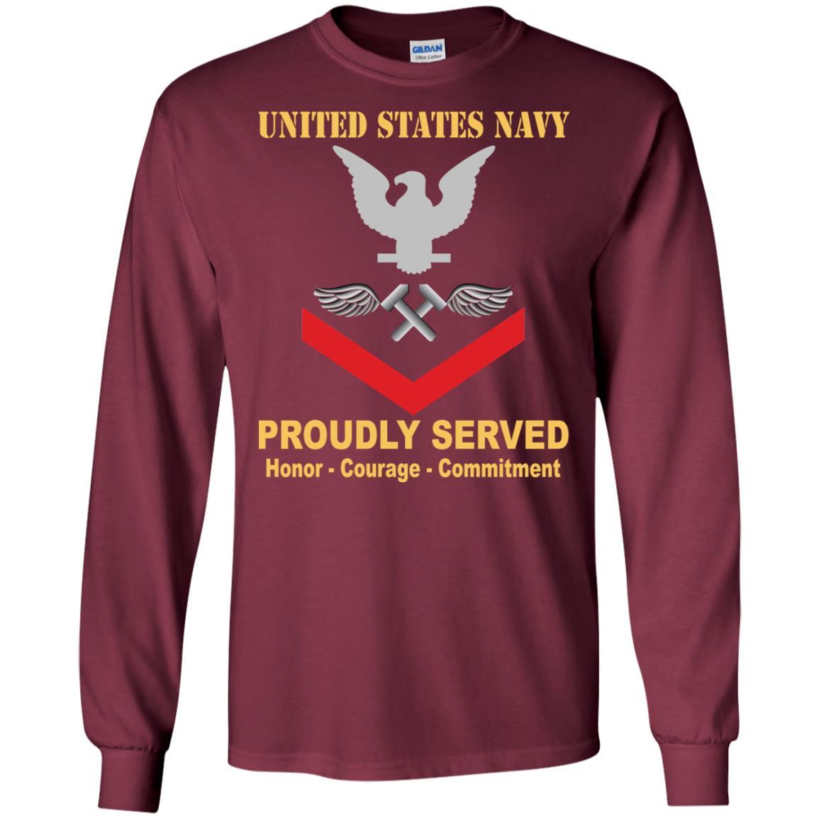 Navy Aviation Structural Mechanic Navy AM E-4 Rating Badges Proudly Served T-Shirt For Men On Front-TShirt-Navy-Veterans Nation