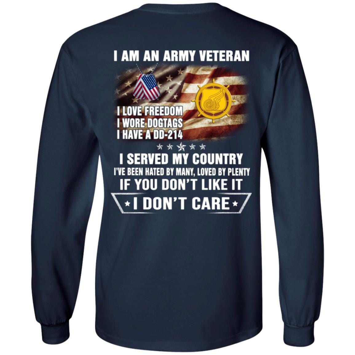 T-Shirt "I Am An Army Transportation Corps Veteran" On Back-TShirt-Army-Veterans Nation