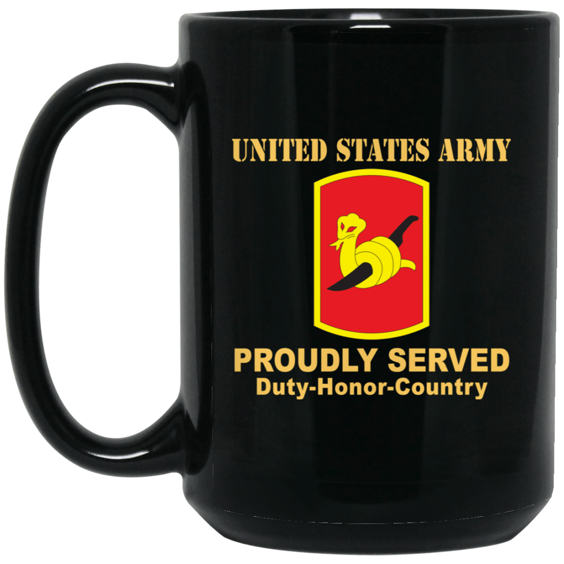 US ARMY 153RD FIELD ARTILLERY BRIGADE- 11 oz - 15 oz Black Mug-Mug-Army-CSIB-Veterans Nation