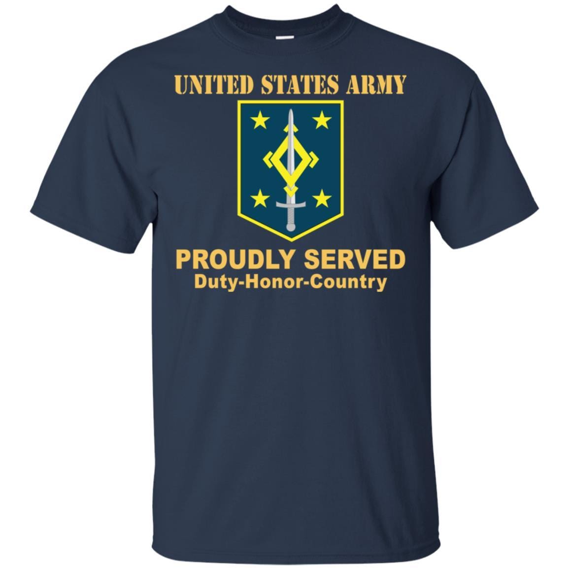 US ARMY 4TH MANEUVER ENHANCEMENT BRIGADE- Proudly Served T-Shirt On Front For Men-TShirt-Army-Veterans Nation