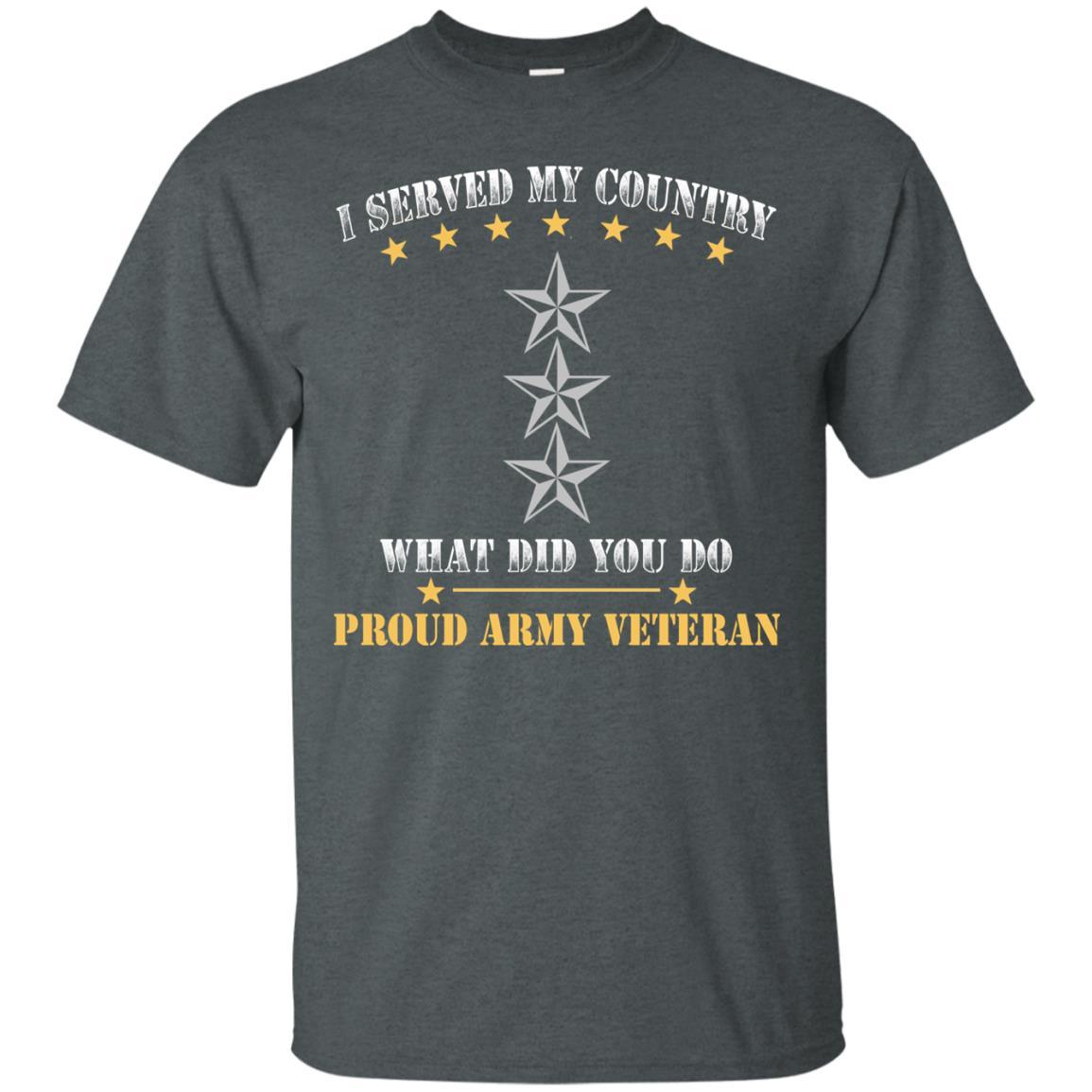 US Army O-9 Lieutenant General O9 LTG General Officer Ranks Men Front T Shirt - Proud US Army Veteran-TShirt-Army-Veterans Nation