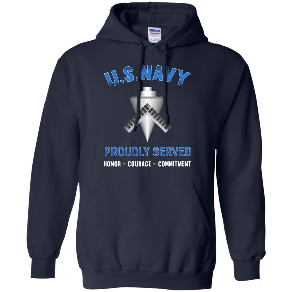 U.S Navy Builder Navy BU - Proudly Served T-Shirt For Men On Front-TShirt-Navy-Veterans Nation