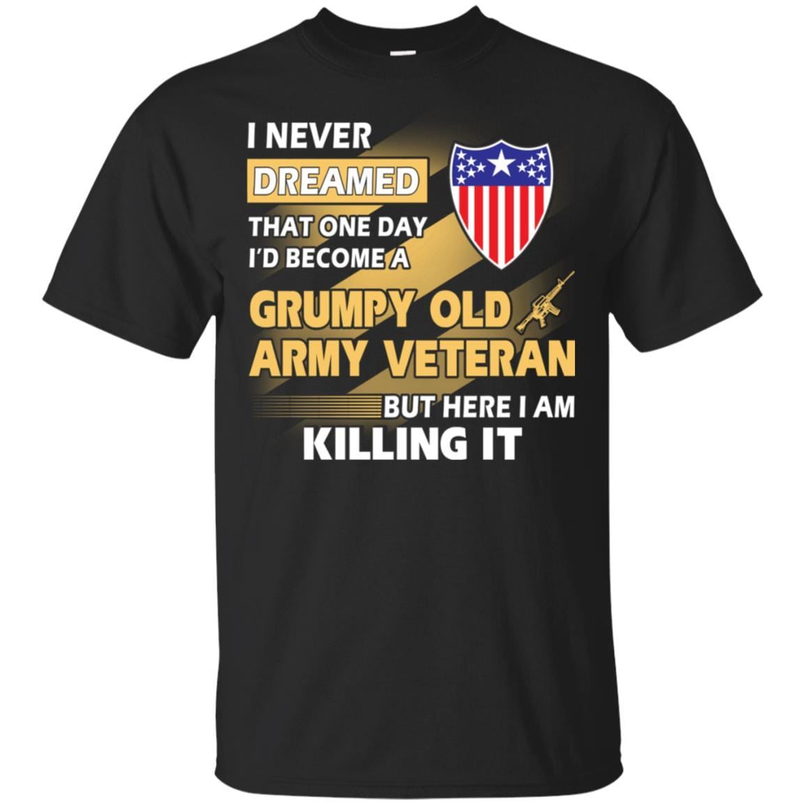 US Army T-Shirt "Adjutant General Grumpy Old Veteran" On Front-TShirt-Army-Veterans Nation