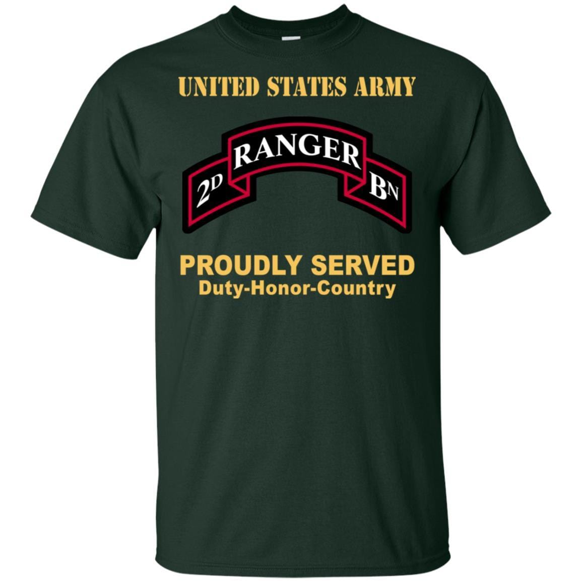 US ARMY 75TH RANGER REGIMENT 2ND BATTALION - Proudly Served T-Shirt On Front For Men-TShirt-Army-Veterans Nation
