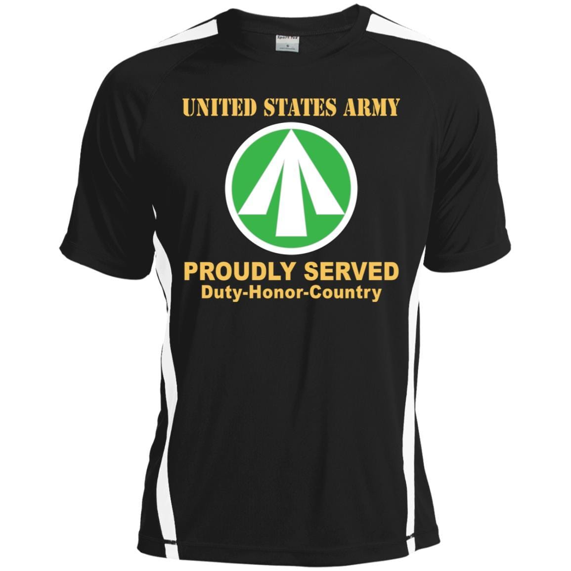 US ARMY CSIB MILITARY SURFACE DEPLOYMENT AND DISTRIBUTION COMMAND- Proudly Served T-Shirt On Front For Men-TShirt-Army-Veterans Nation