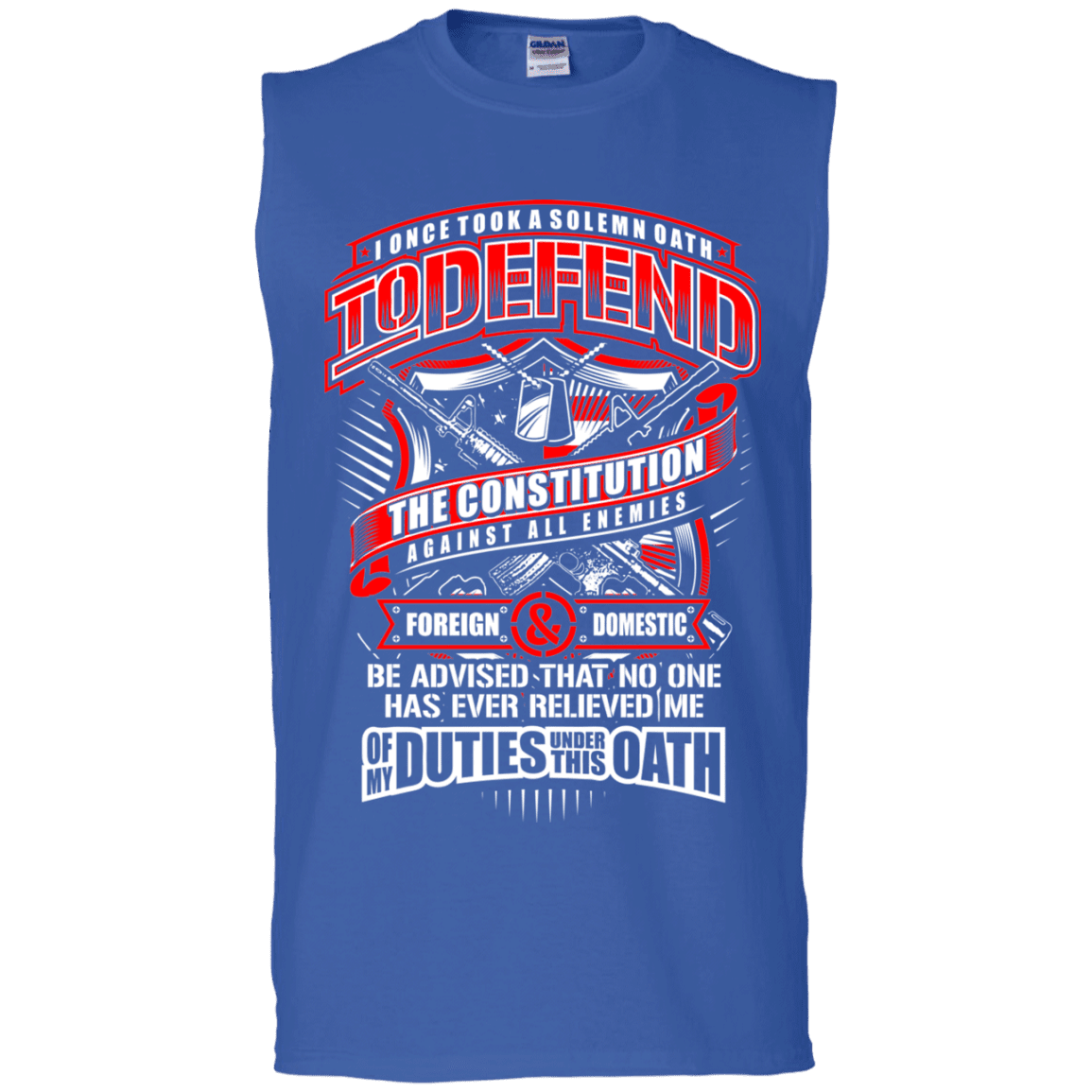 Military T-Shirt "My Oath To Defend The Constitution Veteran Men" Front-TShirt-General-Veterans Nation