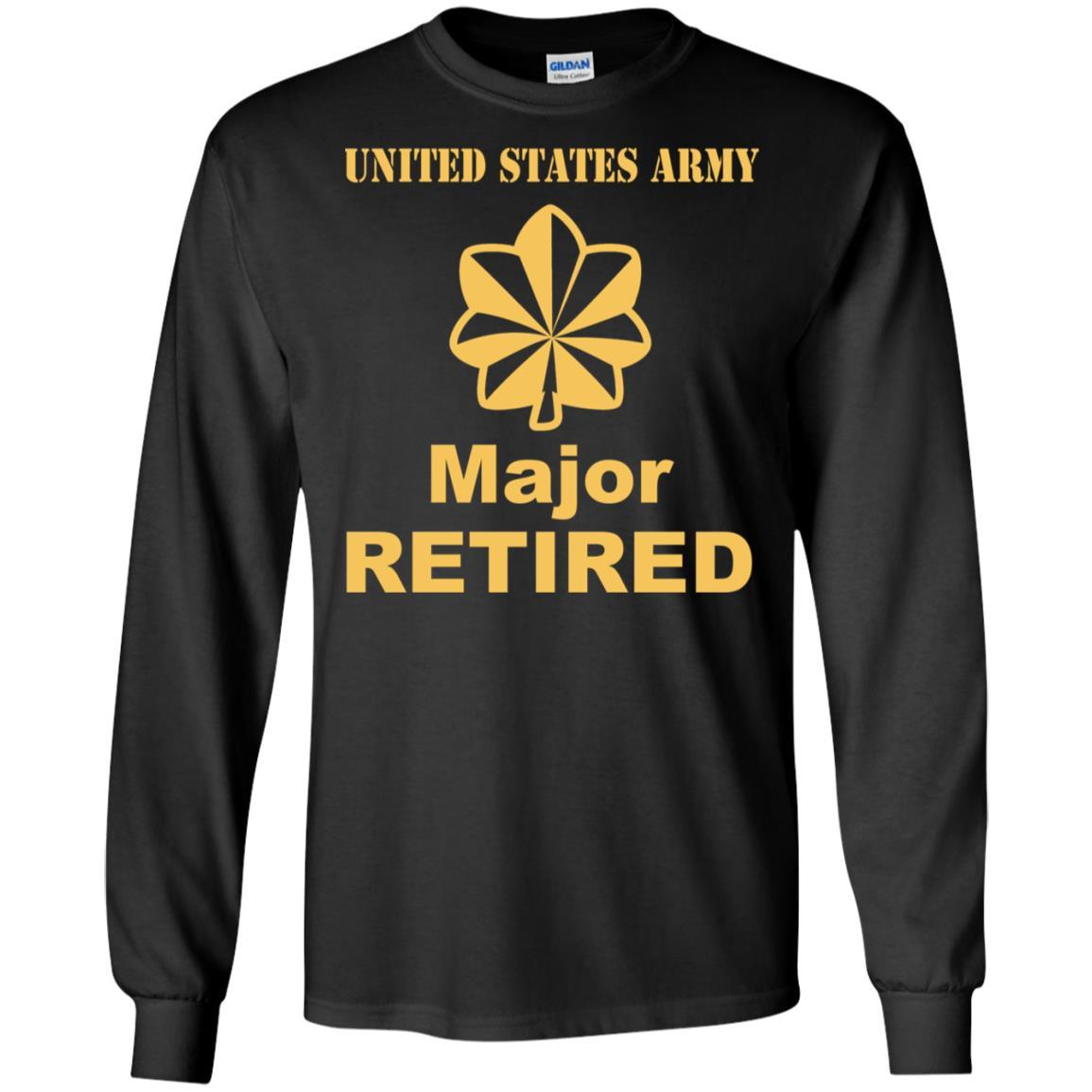 US Army O-4 Major O4 MAJ Field Officer Ranks Retired Men T Shirt On Front-TShirt-Army-Veterans Nation