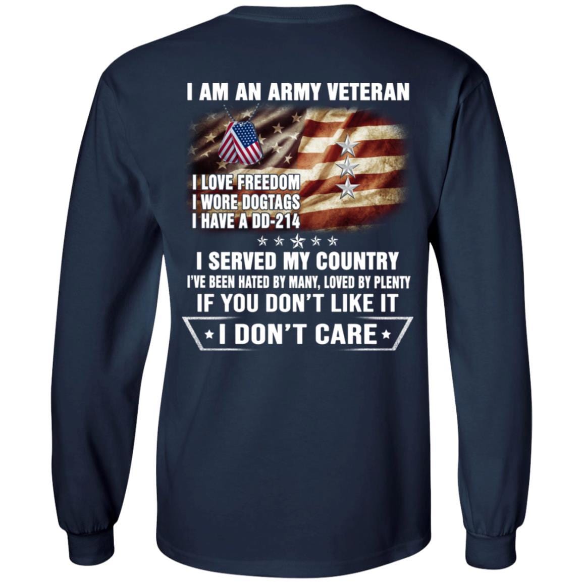 T-Shirt "I Am An Army Veteran" O-9 Lieutenant General(LTG)Rank On Back-TShirt-Army-Veterans Nation