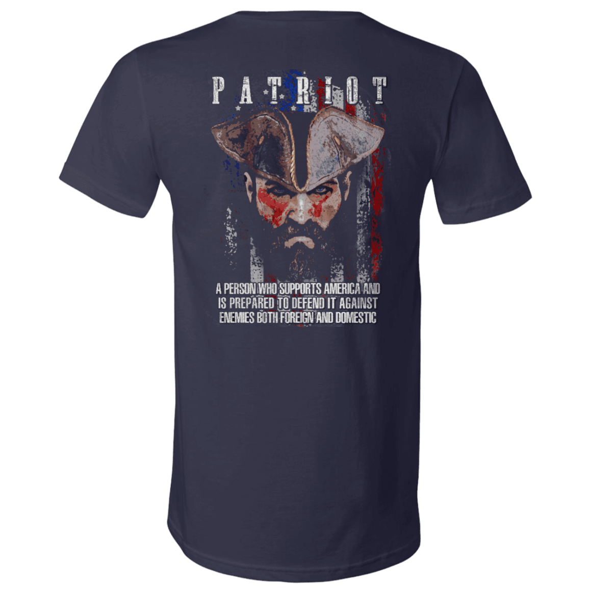 Military T-Shirt "Independent Day - Patriot Supports America" - Men Back-TShirt-General-Veterans Nation