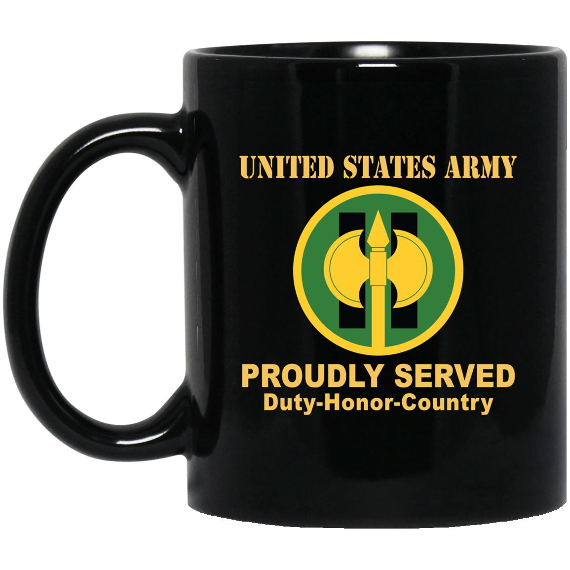 US ARMY 11TH MILITARY POLICE BRIGADE- 11 oz - 15 oz Black Mug-Mug-Army-CSIB-Veterans Nation