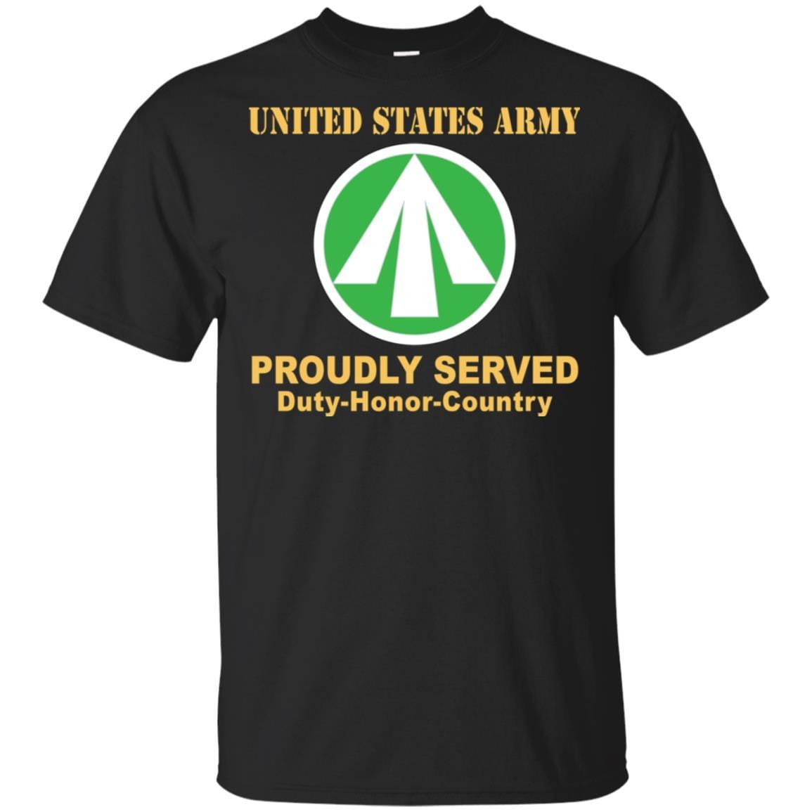 US ARMY CSIB MILITARY SURFACE DEPLOYMENT AND DISTRIBUTION COMMAND- Proudly Served T-Shirt On Front For Men-TShirt-Army-Veterans Nation