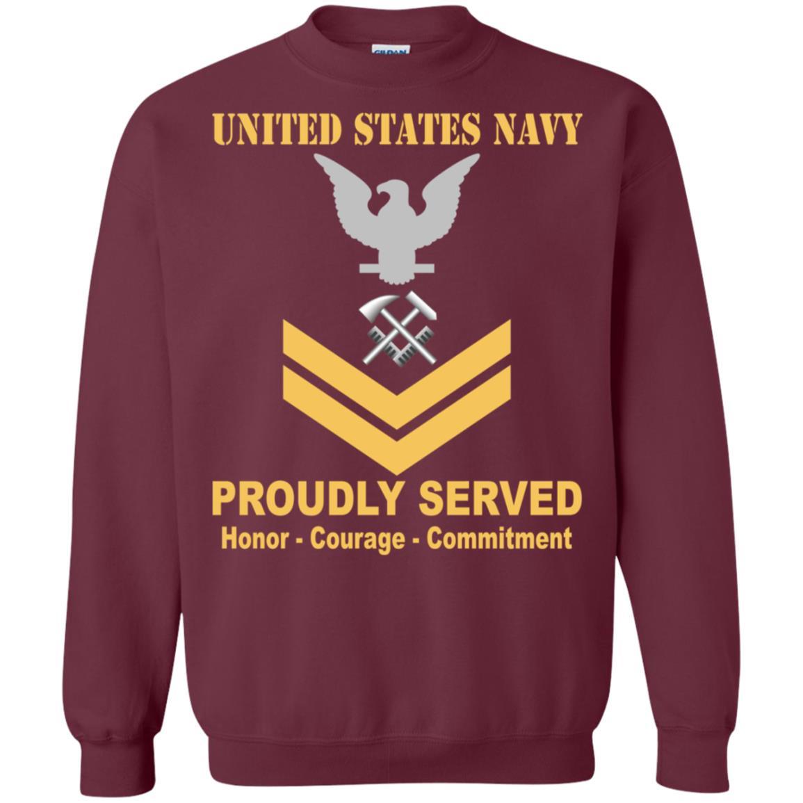 Navy Hull Maintenance Technician Navy HT E-5 Rating Badges Proudly Served T-Shirt For Men On Front-TShirt-Navy-Veterans Nation