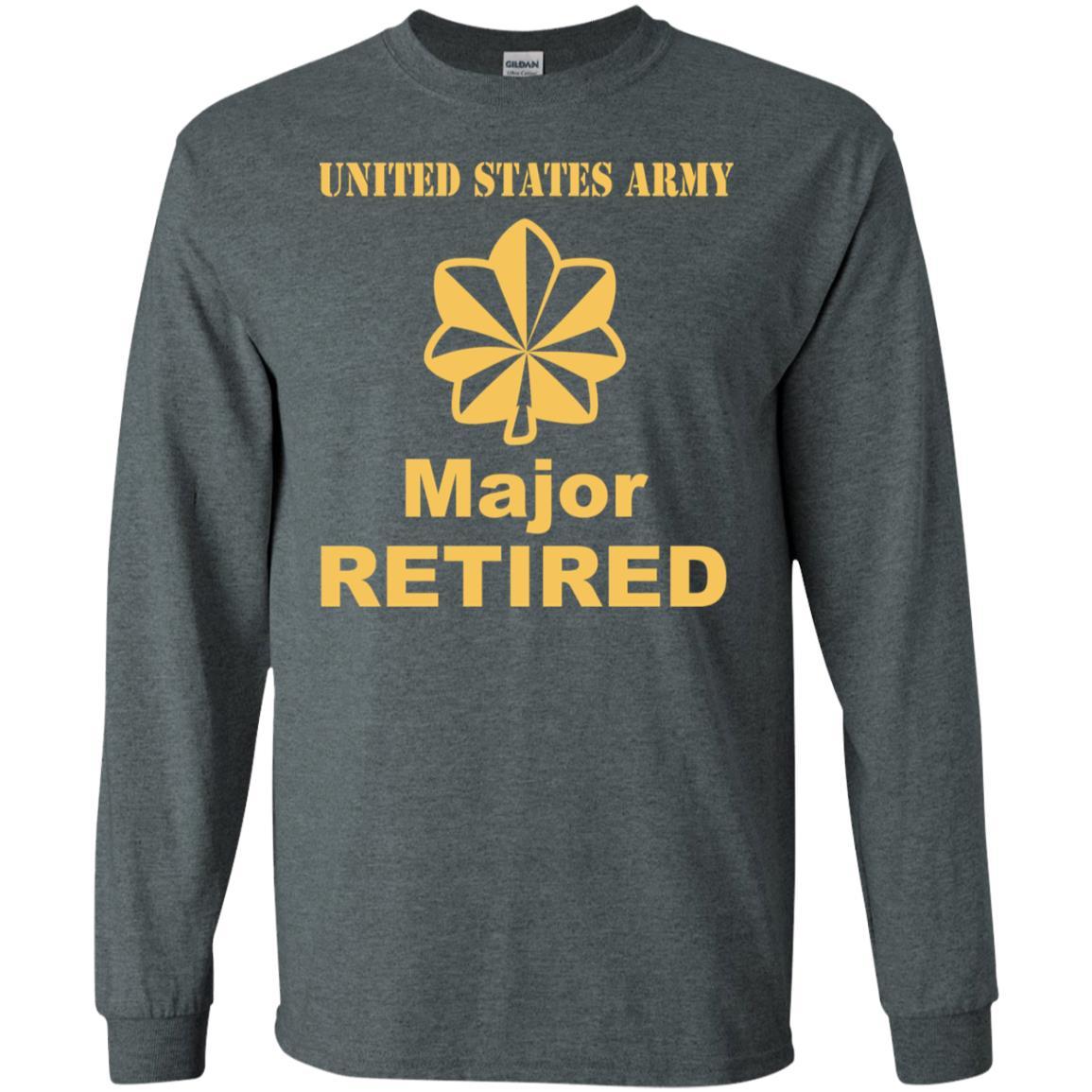 US Army O-4 Major O4 MAJ Field Officer Ranks Retired Men T Shirt On Front-TShirt-Army-Veterans Nation