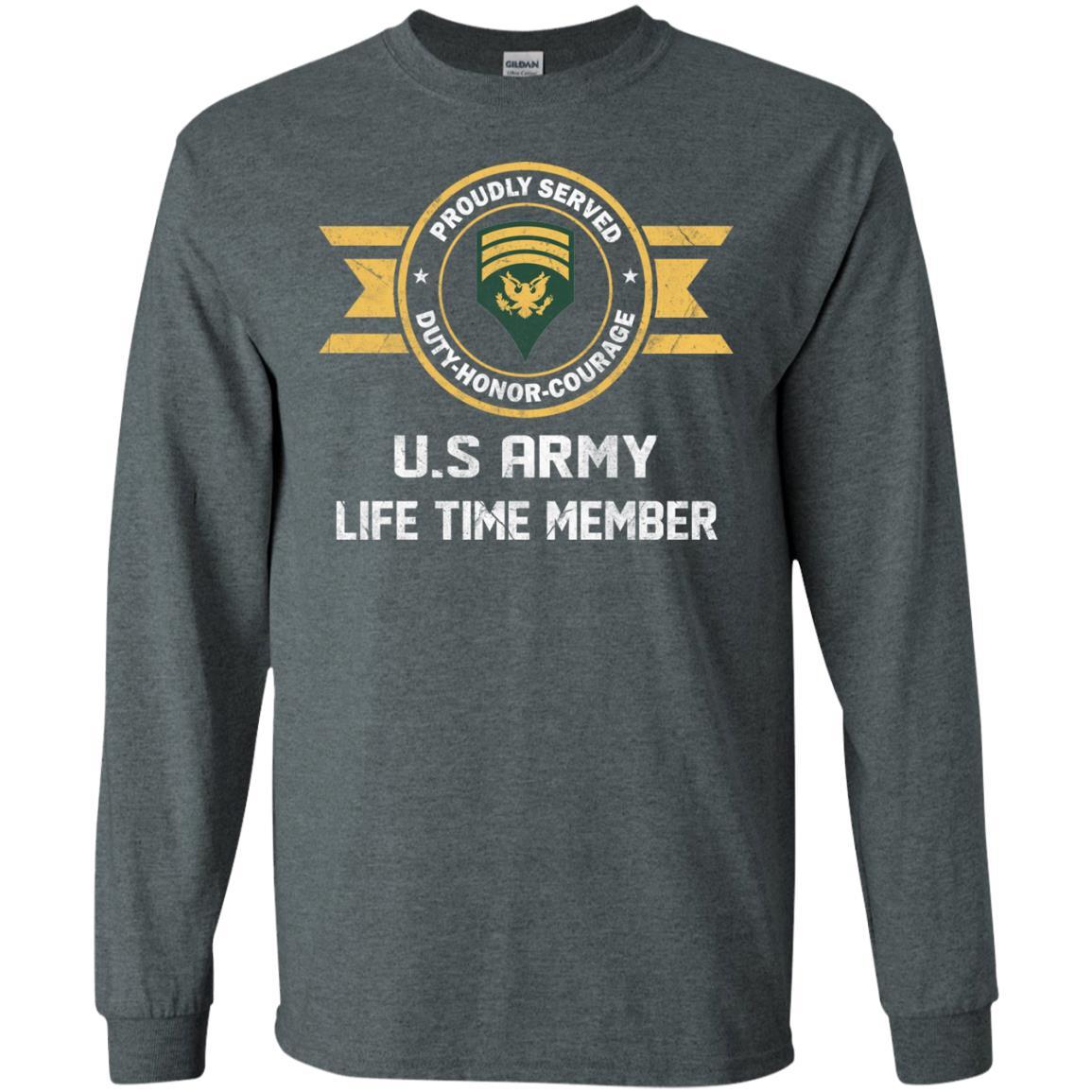 Life Time Member - US Army E-7 SPC E7 Specialist Ranks Men T Shirt On Front-TShirt-Army-Veterans Nation