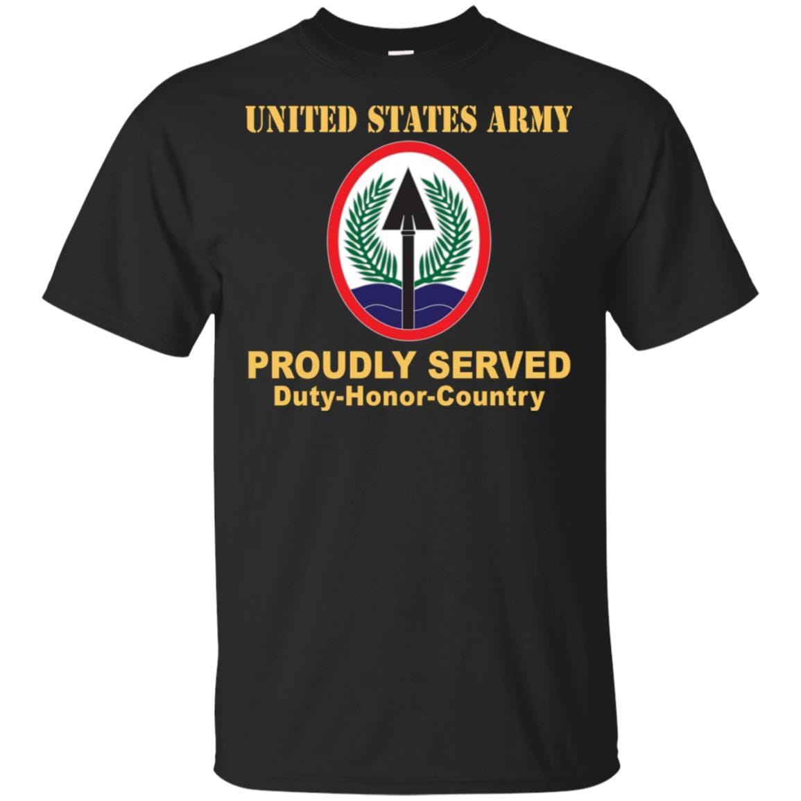 US ARMY CSIB ELEMENT MULTI NATIONAL CORPS IRAQ- Proudly Served T-Shirt On Front For Men-TShirt-Army-Veterans Nation