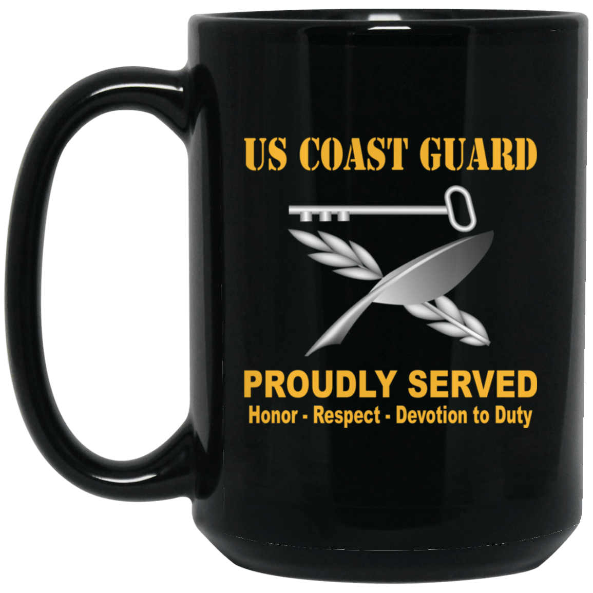 USCG CULINARY SPECIALIST CS Logo Proudly Served Black Mug 11 oz - 15 oz-Mug-USCG-Rate-Veterans Nation