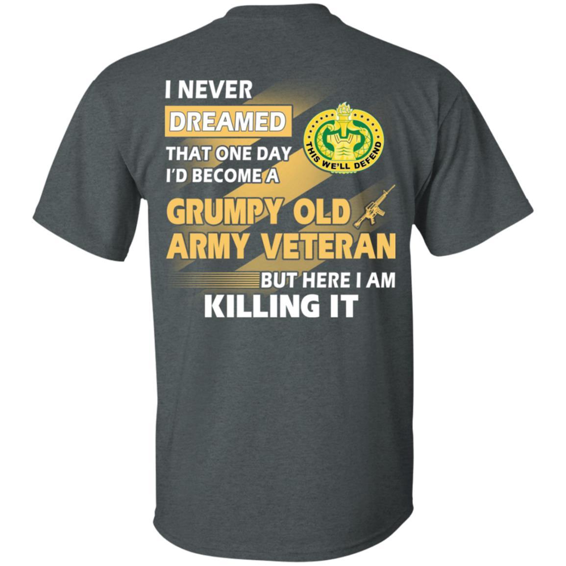 US Army T-Shirt "Drill Sergeant Grumpy Old Veteran" On Back-TShirt-Army-Veterans Nation