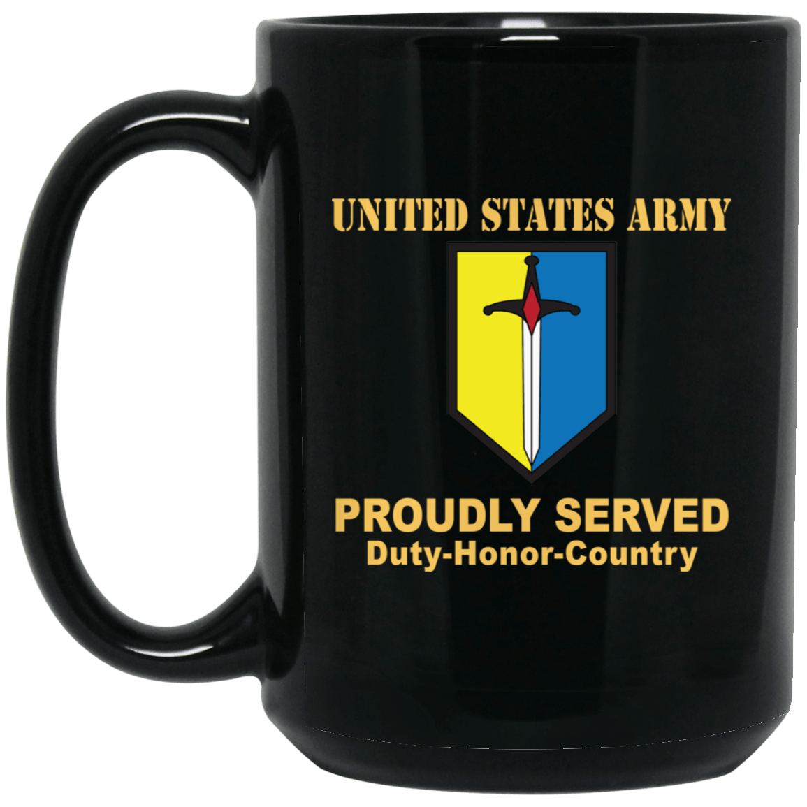US ARMY 1ST MANEUVER ENHANCEMENT BRIGADE- 11 oz - 15 oz Black Mug-Mug-Army-CSIB-Veterans Nation