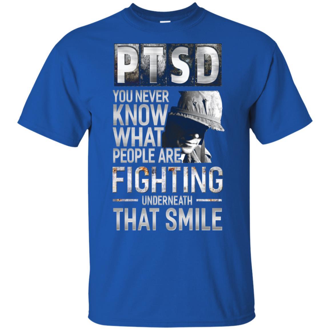 Military T-Shirt "Veteran - NinjaTom PTSD Proudly Served On" Front For Men-TShirt-General-Veterans Nation