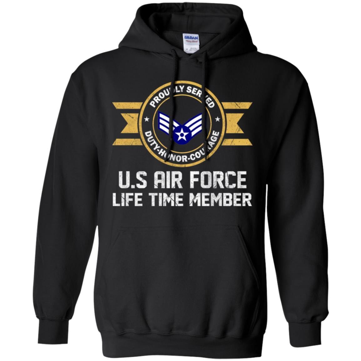 Life time member-US Air Force E-4 Senior Airman SrA E4 Enlisted Airman Ranks AF Rank Men T Shirt On Front-TShirt-USAF-Veterans Nation