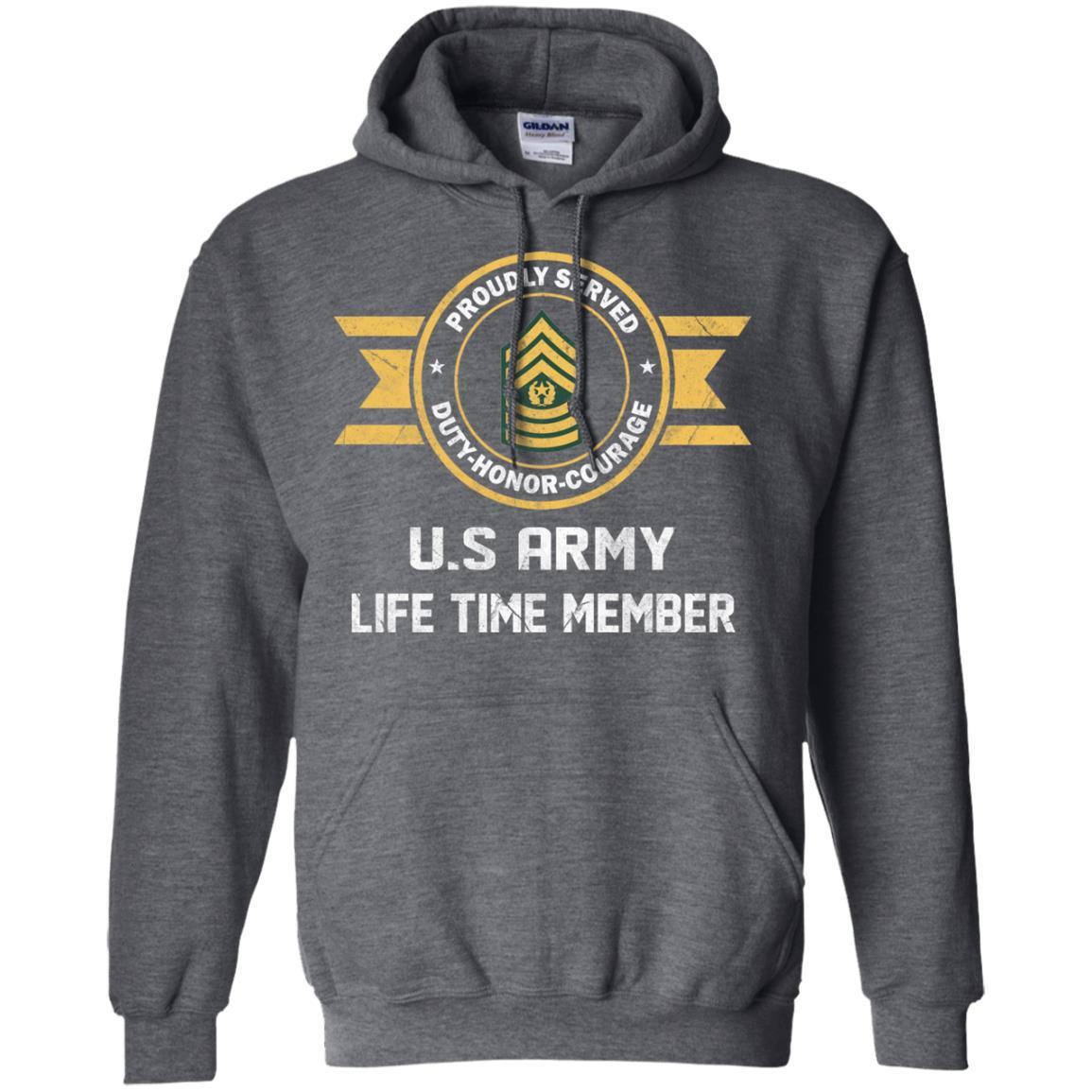 Life Time Member - US Army E-9 Command Sergeant Major E9 CSM Noncommissioned Officer Ranks Men T Shirt On Front-TShirt-Army-Veterans Nation