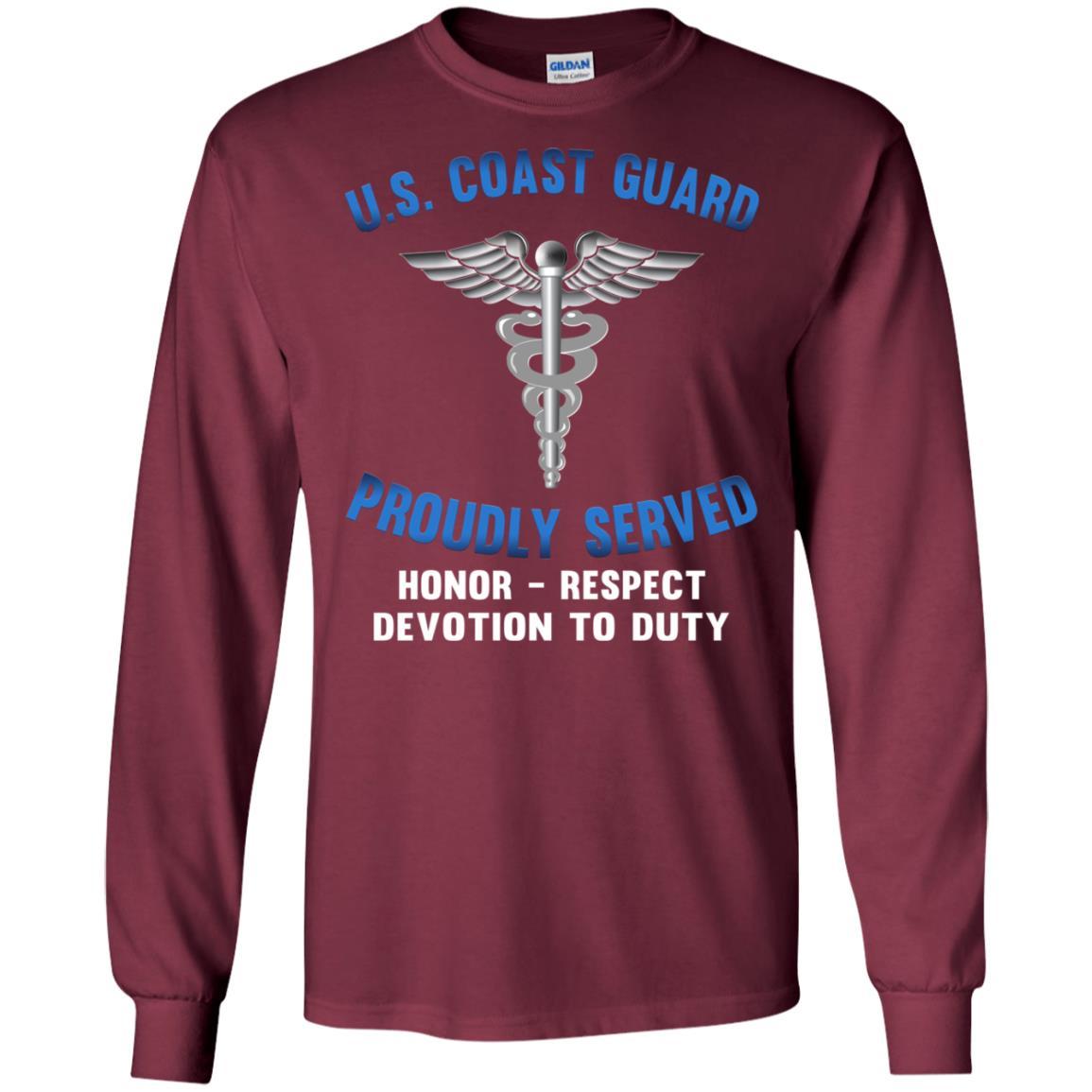 US Coast Guard Health Services Technician HS Logo Proudly Served T-Shirt For Men On Front-TShirt-USCG-Veterans Nation