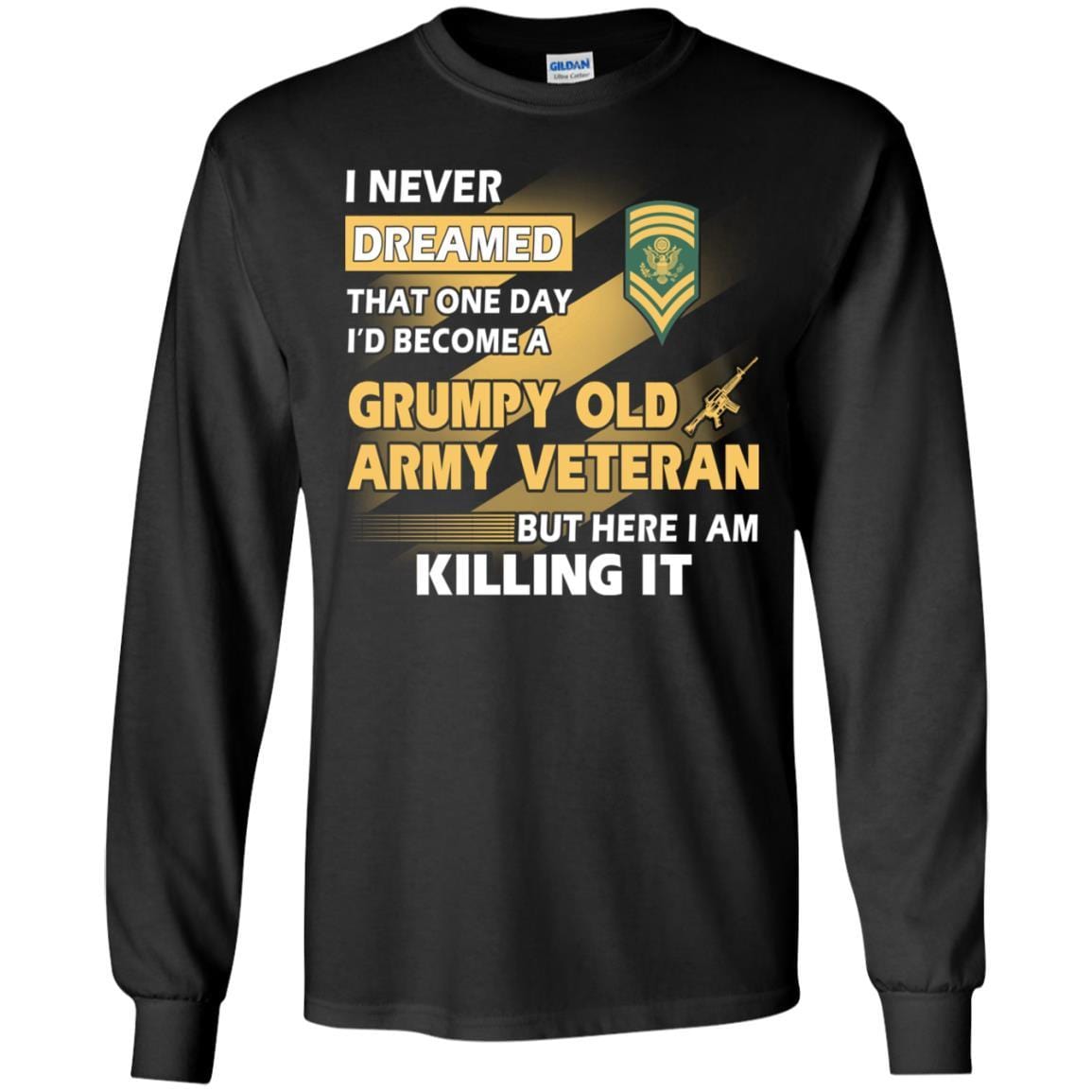 US Army T-Shirt "Grumpy Old Veteran" E-9 SPC(SP9) On Front-TShirt-Army-Veterans Nation