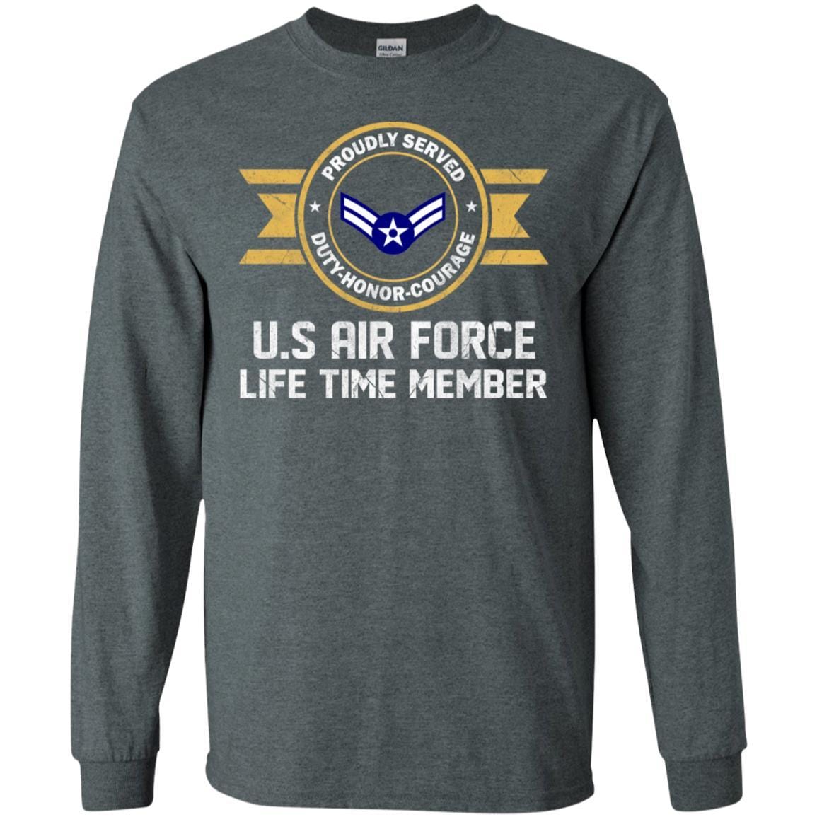 Life time member-US Air Force E-3 Airman First Class A1C E3 Ranks Enlisted Airman AF Rank Men T Shirt On Front-TShirt-USAF-Veterans Nation