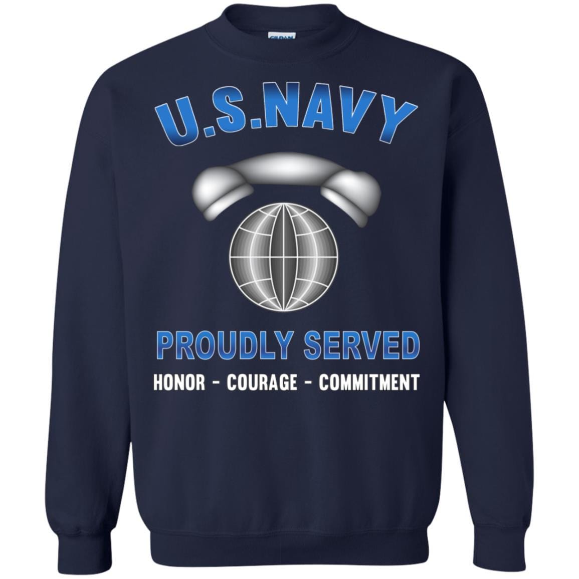 Navy Interior Communications Electrician Navy IC - Proudly Served T-Shirt For Men On Front-TShirt-Navy-Veterans Nation