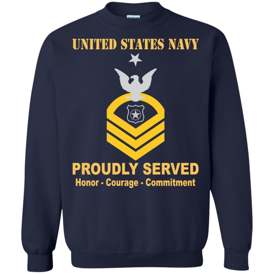 U.S Navy Master-at-arms Navy MA E-8 Rating Badges Proudly Served T-Shirt For Men On Front-TShirt-Navy-Veterans Nation
